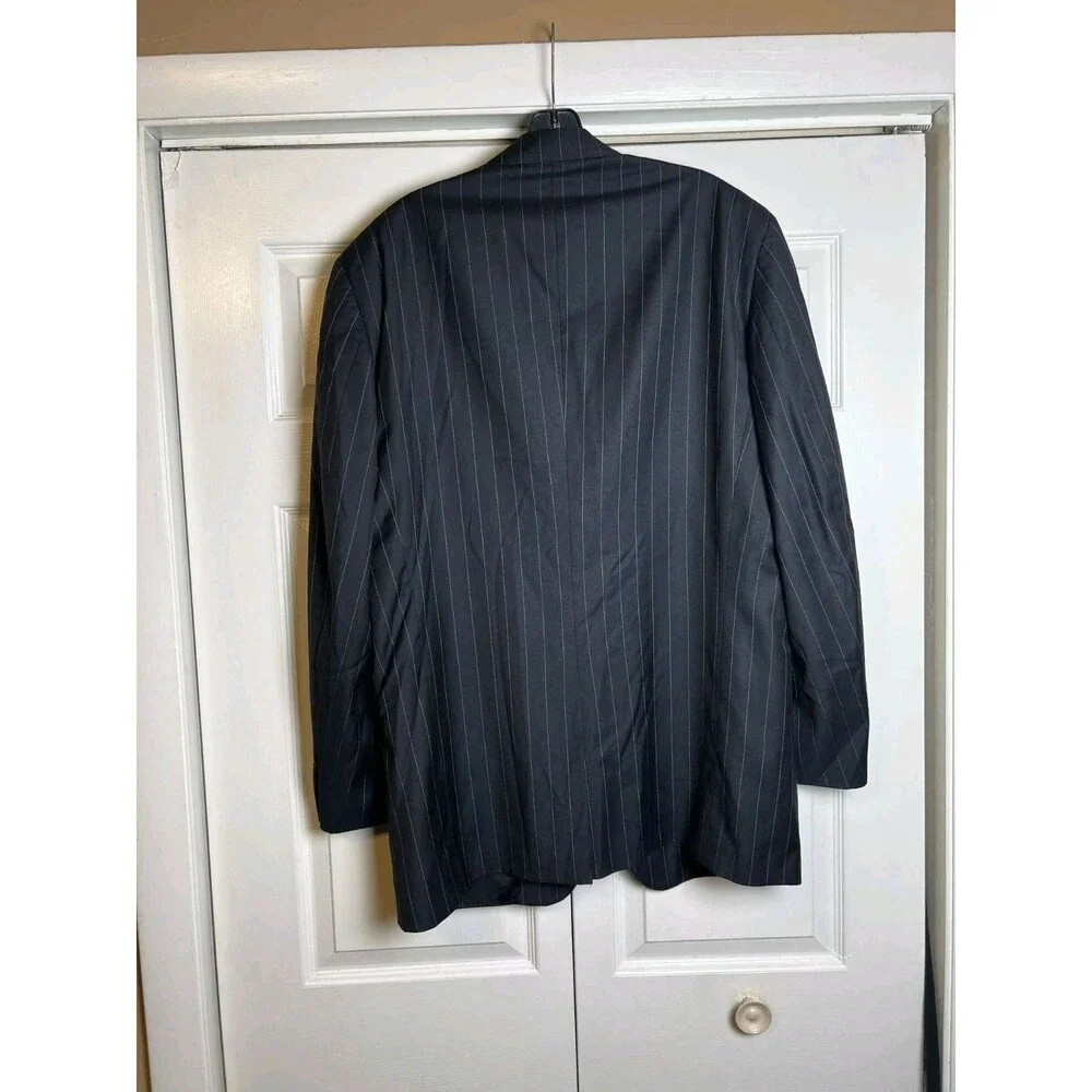 Burberrys Wool Blazer Black Striped 2 Buttons 42r 44rMeasurements In Description